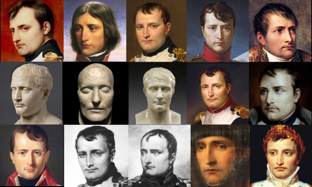 Sélection de portraits de Napoléon pour reconstitution faciale par ordinateur © Bas Uterwijk