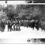 Funeral of Empress Eugenie, the coffin arriving at St Michael’s Abbey, followed by Prince Victor Napoleon and his wife