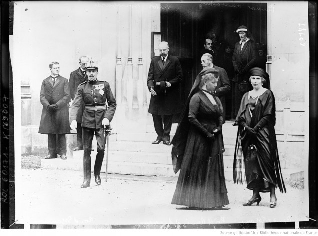 Funeral of Empress Eugenie at Farnborough attended by Victor Bonaparte, Princess Clementine, the Queen of Spain, The King and Queen of England