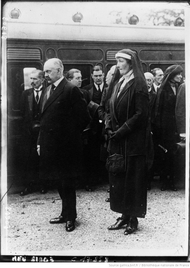 Prince Victor and Princess Napoleon photographed at Empress Eugenie’s Funeral, 20 July 1920