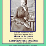 Messe de réquiem pour le centenaire de la mort de l’impératrice Eugénie