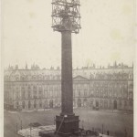 Re-installing the statue of Napoleon I on the Vendôme column, Paris, in 1875