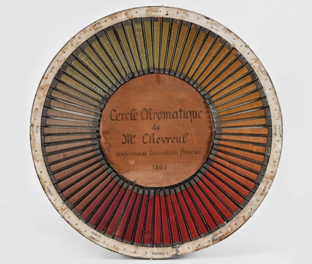 Cercle chromatique renfermant les couleurs franches de M. Chevreul (1861)