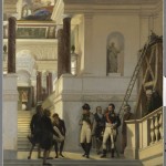 Napoléon Ier visitant l’escalier du Louvre sous la conduite des architectes Percier et Fontaine