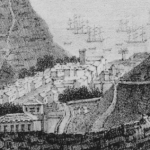 Trésors numériques de Sainte-Hélène : 1. Vue de la rade de Sainte-Hélène, prise de derrière James-Town