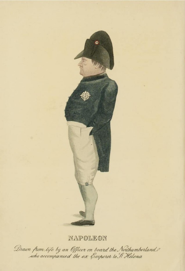 Napoleon drawn from life by an officer on board Northumberland