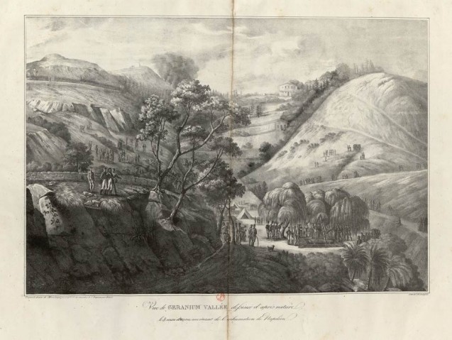 View of “Geranium Valley” drawn from life, on 8 [sic] May 1821, at the time of Napoleon’s burial