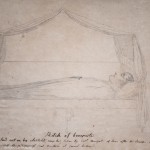 Sketch of bonaparte as laid out on his Austerlitz camp-bed, taken by Captain Marryat, 14 hours after his decease