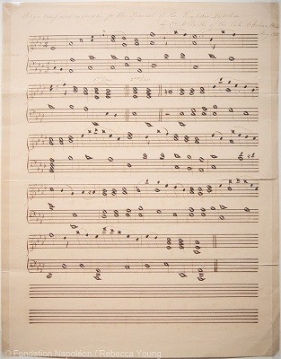 Chant funèbre composé spécialement pour les funérailles de l’empereur Napoléon par Ch. McCarthy, membre de l’ancienne fanfare de Sainte-Hélène, mai 1821