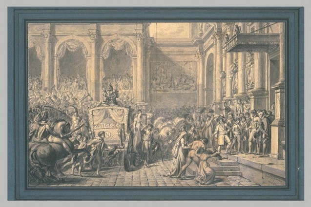 Arrivée de Napoléon Ier à l'Hôtel de Ville, le 16 décembre 1804, JL David, 1805 © Musée du Louvre