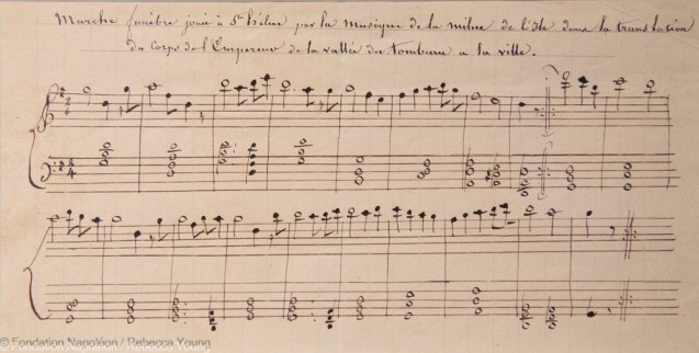 Marche funèbre jouée par la fanfare de la milice locale de Sainte-Hélène tandis que le corps de l'Empereur était transporté du tombeau à la ville, Anonyme, vers 1840 © Collection Privée