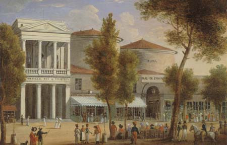 Le théâtre des Variétés et le passage des Panoramas, boulevard Montmartre vers 1825 Anonyme CC0 Paris Musées Musée Carnavalet Histoire de Paris