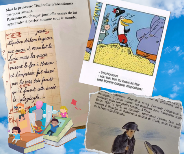 "La Belle Lisse Poire du prince de Motordu", © Gallimard, 1980 ; "Les chouettes aventures de Ringo, Nénette et Napoléon : Une journée à la mer" © L'école des Loisirs, 2007 ; "Gentil, le dauphin" © Gautier-Languereau, 1974 : © Fondation Napoléon - Valérie Durand