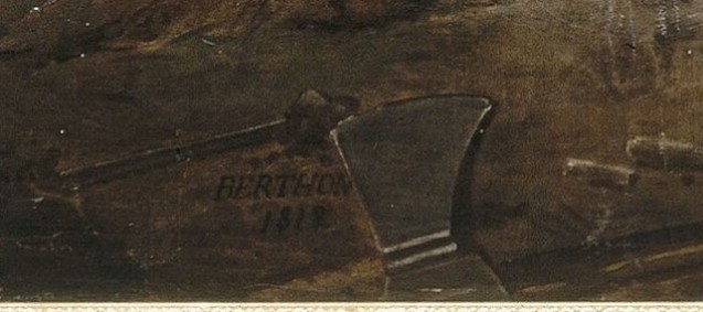 Signature de René Théodore Berthon sur le tableau La Redoute de Monte-Lesino près Montenotte, le 10 avril 1796 - coll. château de Versailles © RMN-GP (Château de Versailles) / © Gérard Blot / Jean Schormans