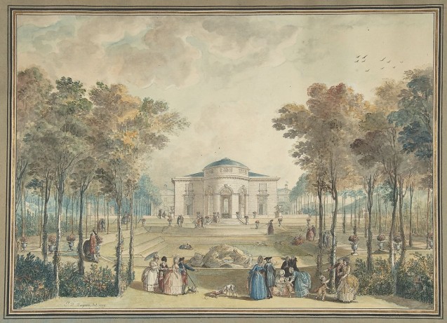 Vue de Bagatelle côté jardin, par J.-D. Dugourc, 1779 © MET, New York (public domain)