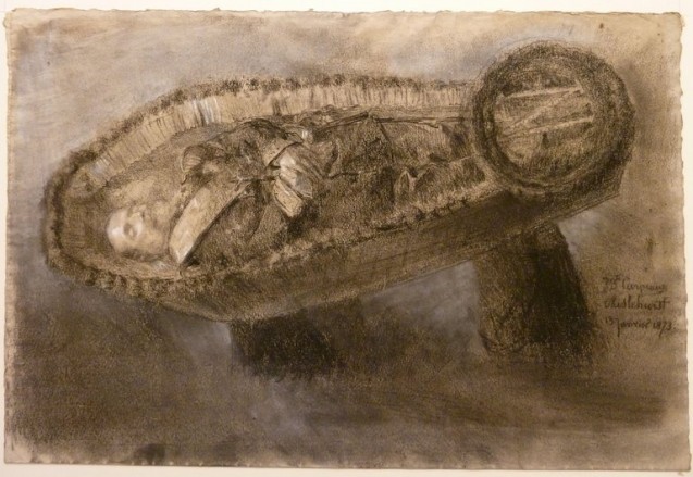 Napoléon III dans son cercueil à Chislehurst, 13 janvier 1873, par JB Carpeaux,coll. Château de Versailles, <br>dépôt Musée d'Orsay © Musée d'orsay - Service du récolement