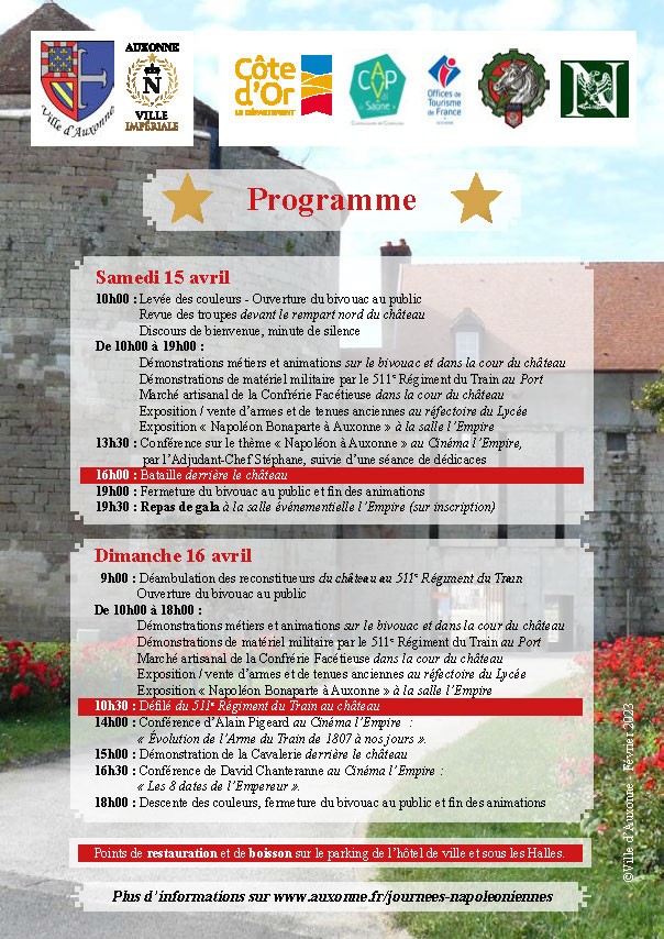 Journées napoléoniennes d’Auxonne 2023