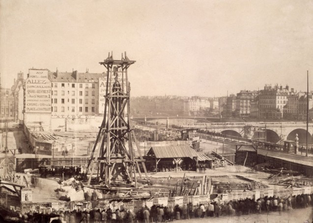 Déplacement de la Colonne du Châtelet, par Marville, Charles (Charles-François Bossu, dit), 1858, coll. Musée Carnavalet, Histoire de Paris, inv. PH497 CC0 Paris Musées / Musée Carnavalet - Histoire de Paris