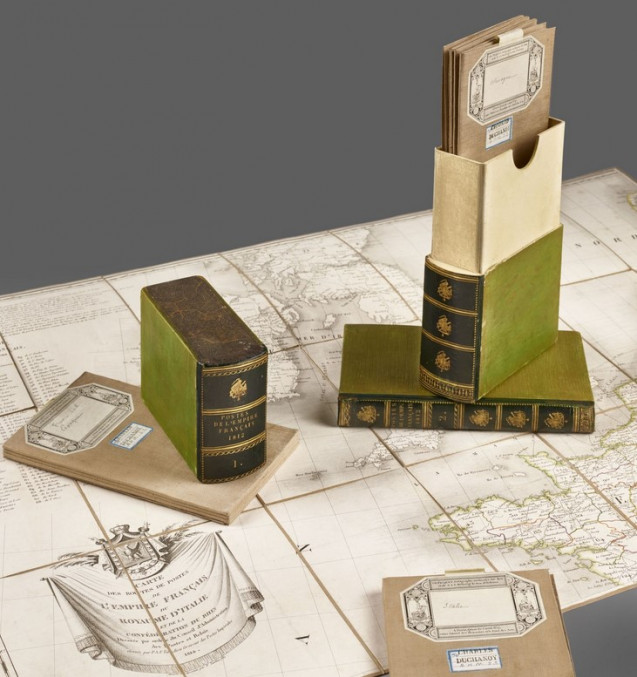 Cartes et Livre recensant les Routes de Postes de l’Empire Français dressés par ordre du Conseil d’administration pour l’an 1812