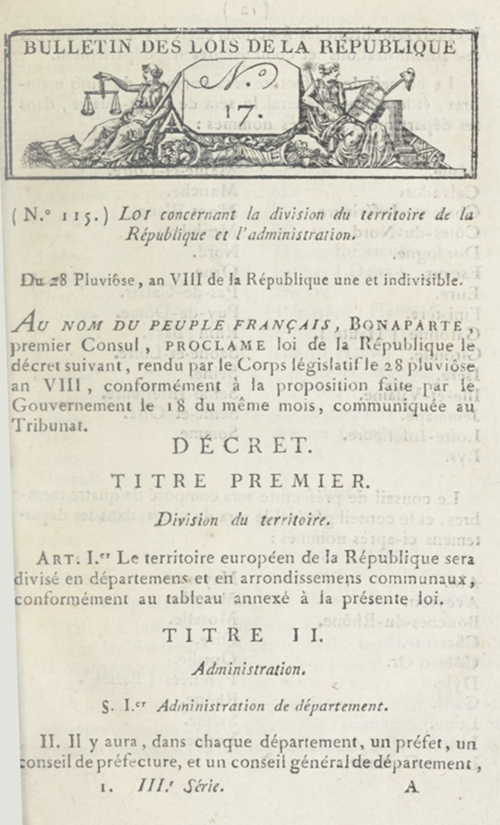 Institutions. L’Administration des communes sous le Consulat et l’Empire