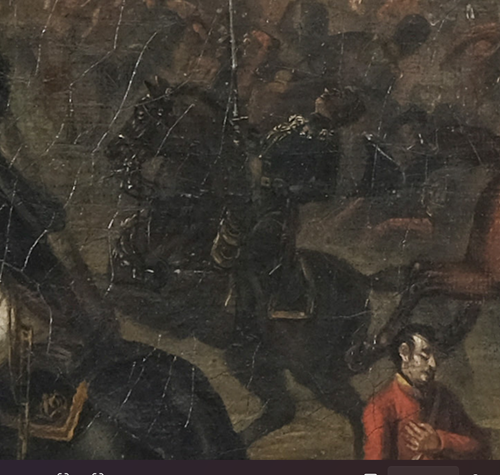 Le général JAMIN, mortellement touché par un tir de pistolet lâché par un cavalier anglais © Musée de Wellington