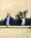 Paoli et Bonaparte. Fresque sur la façade du musée A Bandera © Fondation Napoléon