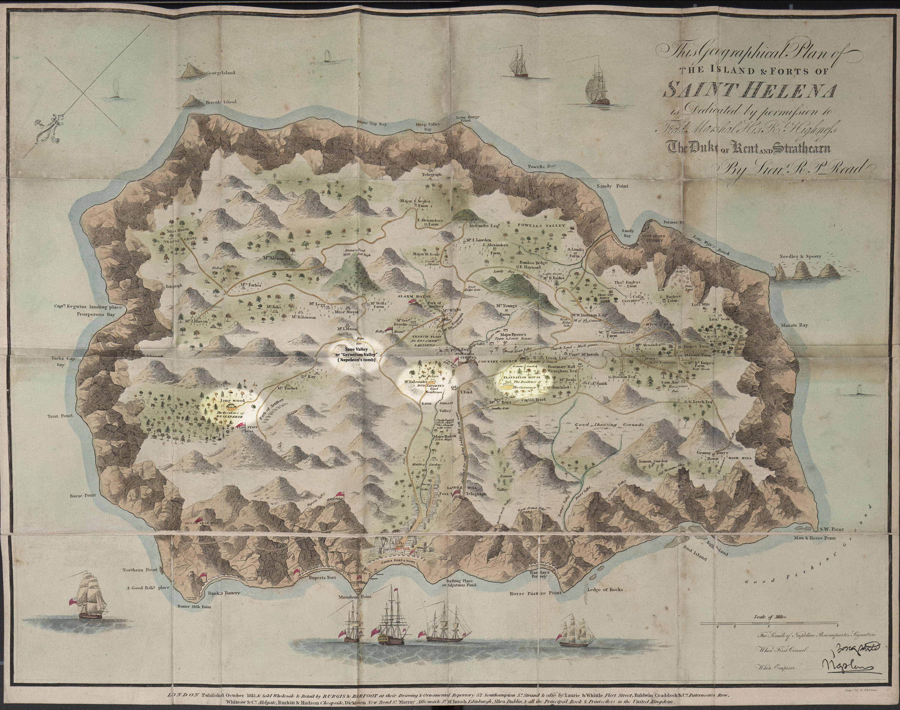 Every week Privileged Red date Descriptive sketch of Saint Helena / to accompany Lieut. Read's  geographical plan of the island - napoleon.org